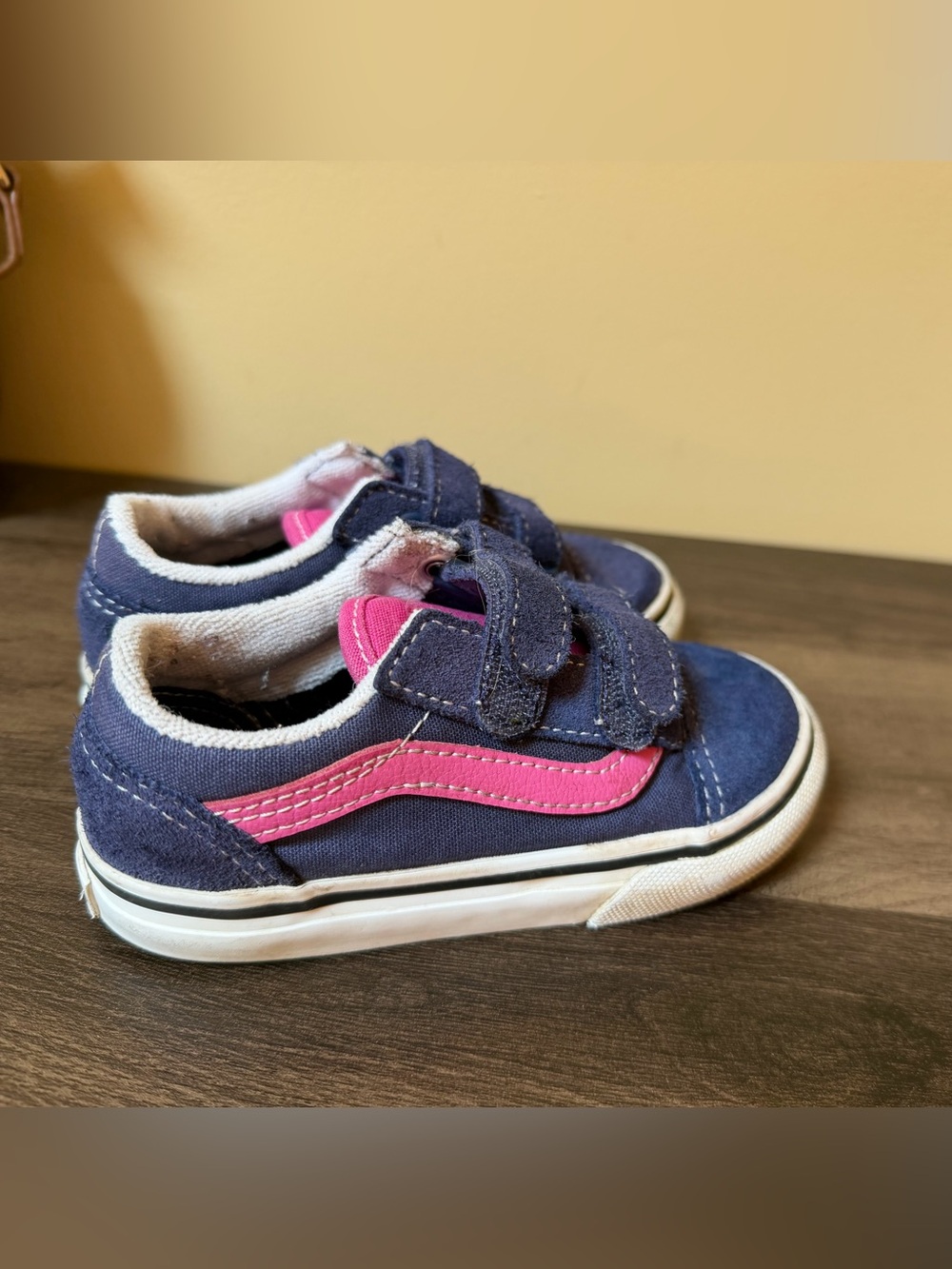 Vans Toddler Old Skool V Purple Pink Sneakers Size 7.5